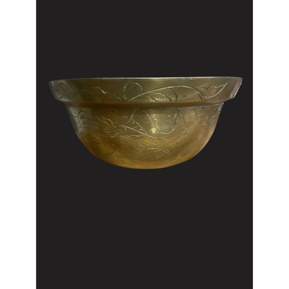 Vintage Chinese Brass ceremony singing  Decorative Bowl 7” - Picture 2 of 7